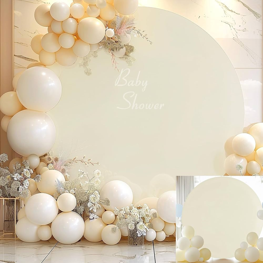 Gallety 7.2 FT Ivory Round Backdrop Cover for 5 to 7.2ft Circle Arch Stand Adjustable Polyester A... | Amazon (US)