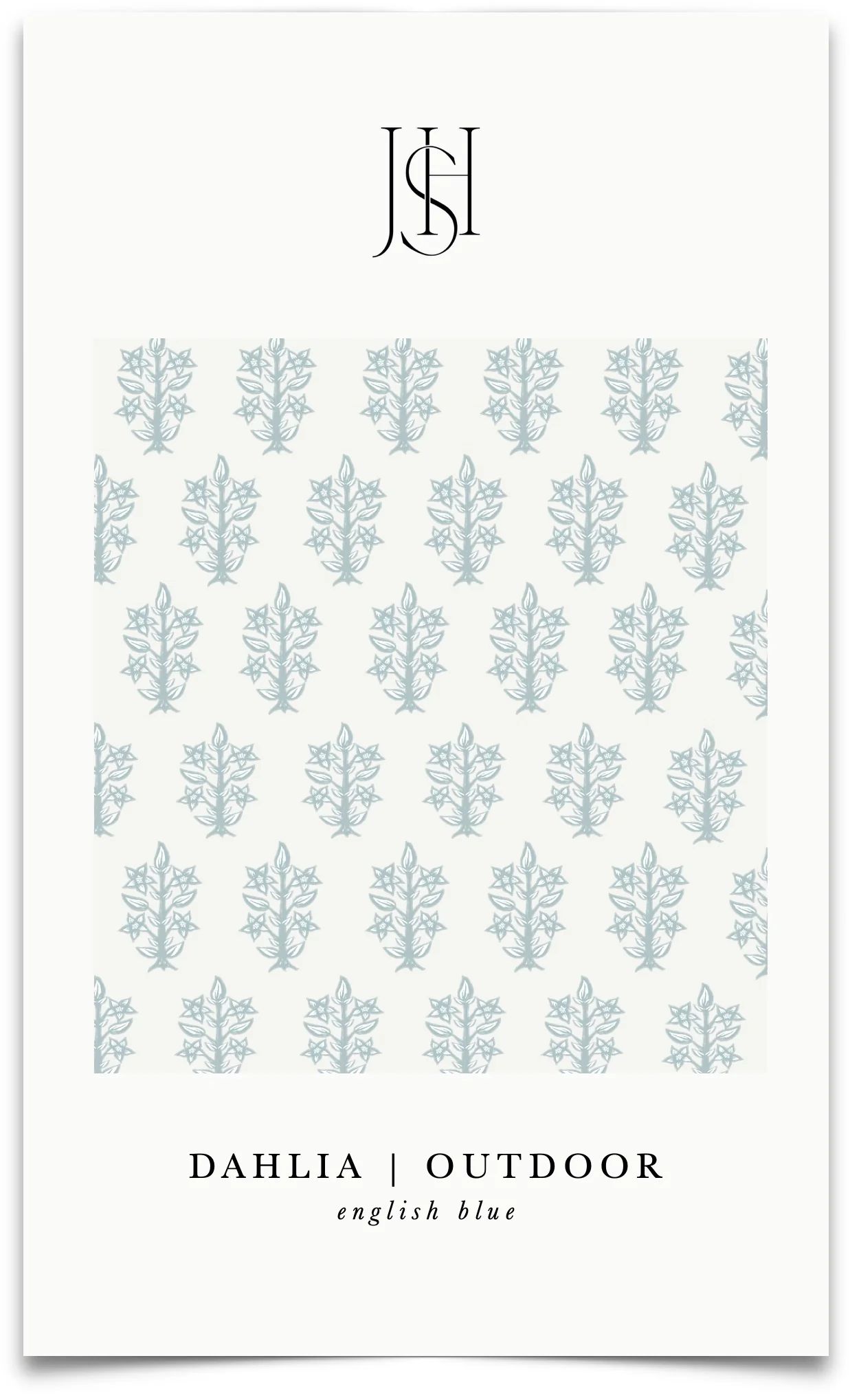 Dahlia in English Blue Outdoor Fabric by the Yard | JSH Home Essentials