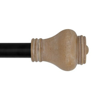 allen + roth  Allen and Roth 36-in to 72-in Champagne Steel Single Curtain Rod with Finials | Lowe's