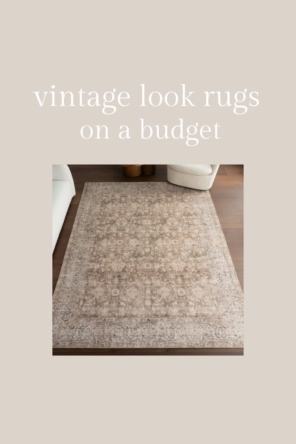 Vintage look rugs on a budget. I have a few of these in my home and love them. So pretty and easy to vacuum.