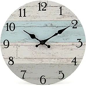 Silent Non-Ticking Wooden Decorative Round Wall Clock Quality Quartz Battery Operated Wall Clocks... | Amazon (US)