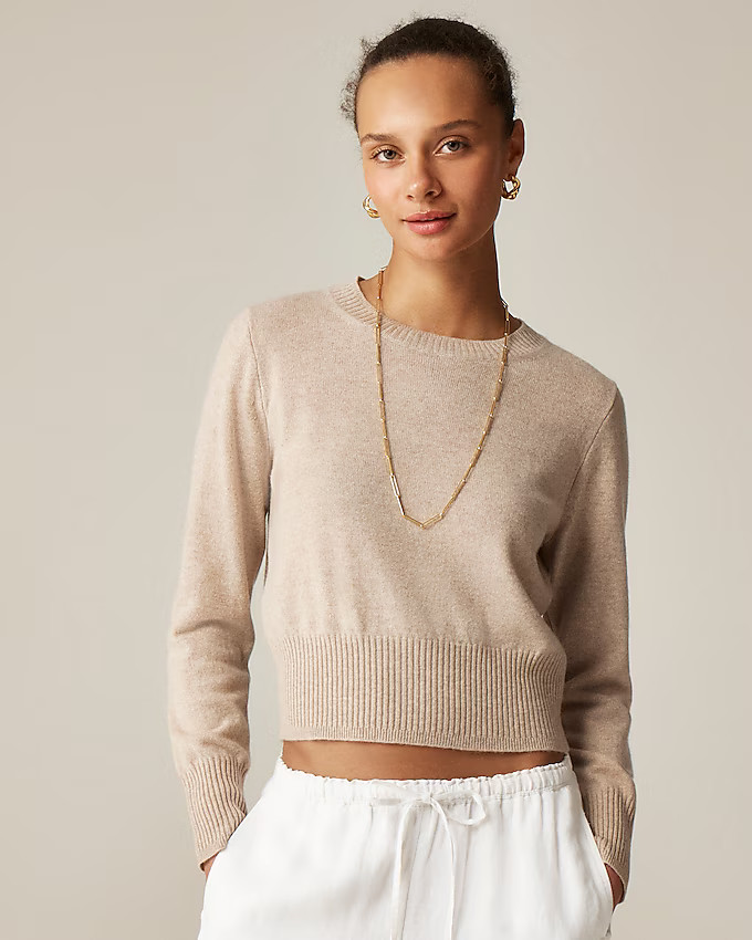 Cashmere shrunken crewneck sweater | J. Crew US