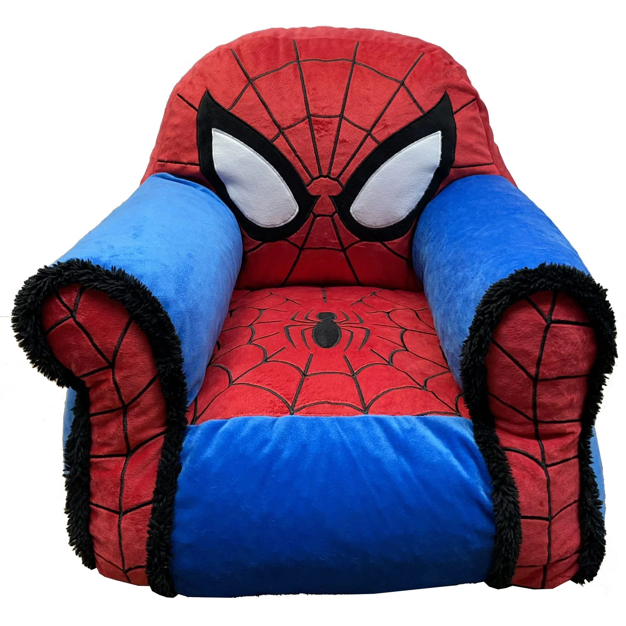 Marvel Spiderman Kids Figural Bean Bag Chair with Sherpa Trimming, Multi-color - Walmart.com | Walmart (US)