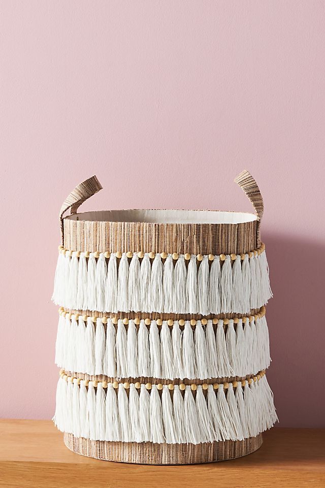 Wylma Fringed Basket | Anthropologie (US)