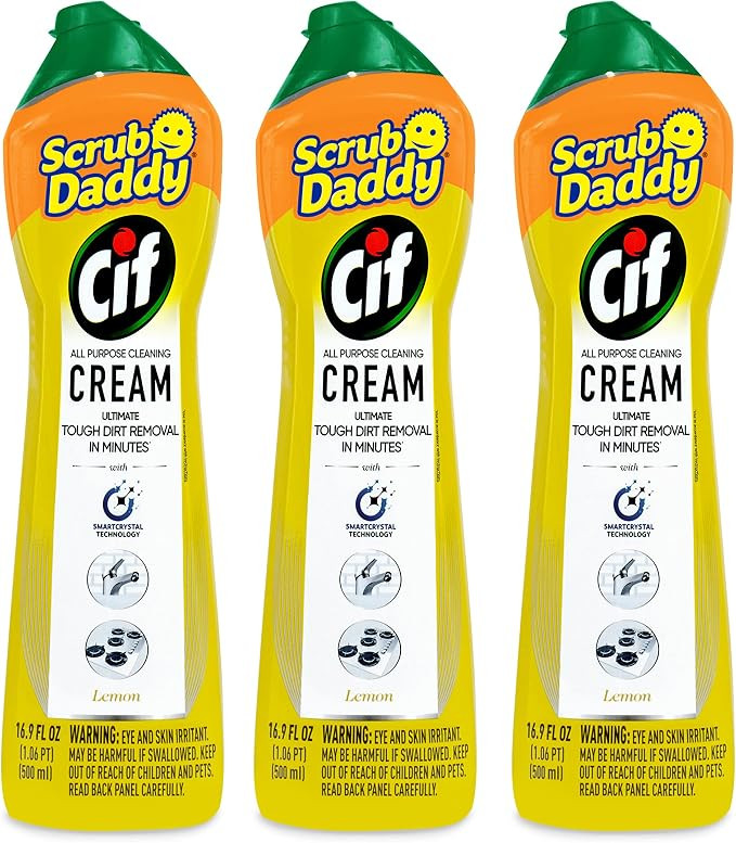 Scrub Daddy Cif Cream All Purpose Cleaner, Lemon - Multi Surface Household Cleaning Cream for Gla... | Amazon (US)