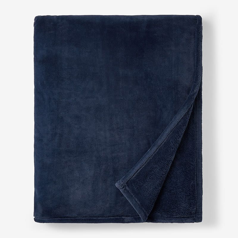 Company Plush Blanket - Navy Blue, Size King, Fleece | The Company Store | The Company Store