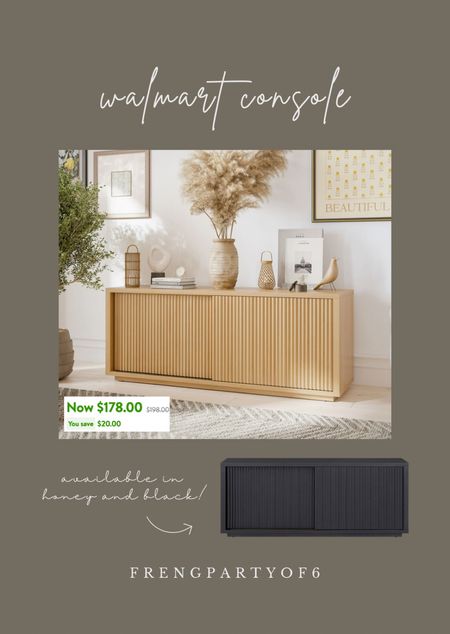Pretty fluted console/media stand from Walmart! And it’s on rollback! In stock in honey and black finishes. Almost 2k reviews with photos!

#LTKhome #LTKsalealert #LTKstyletip