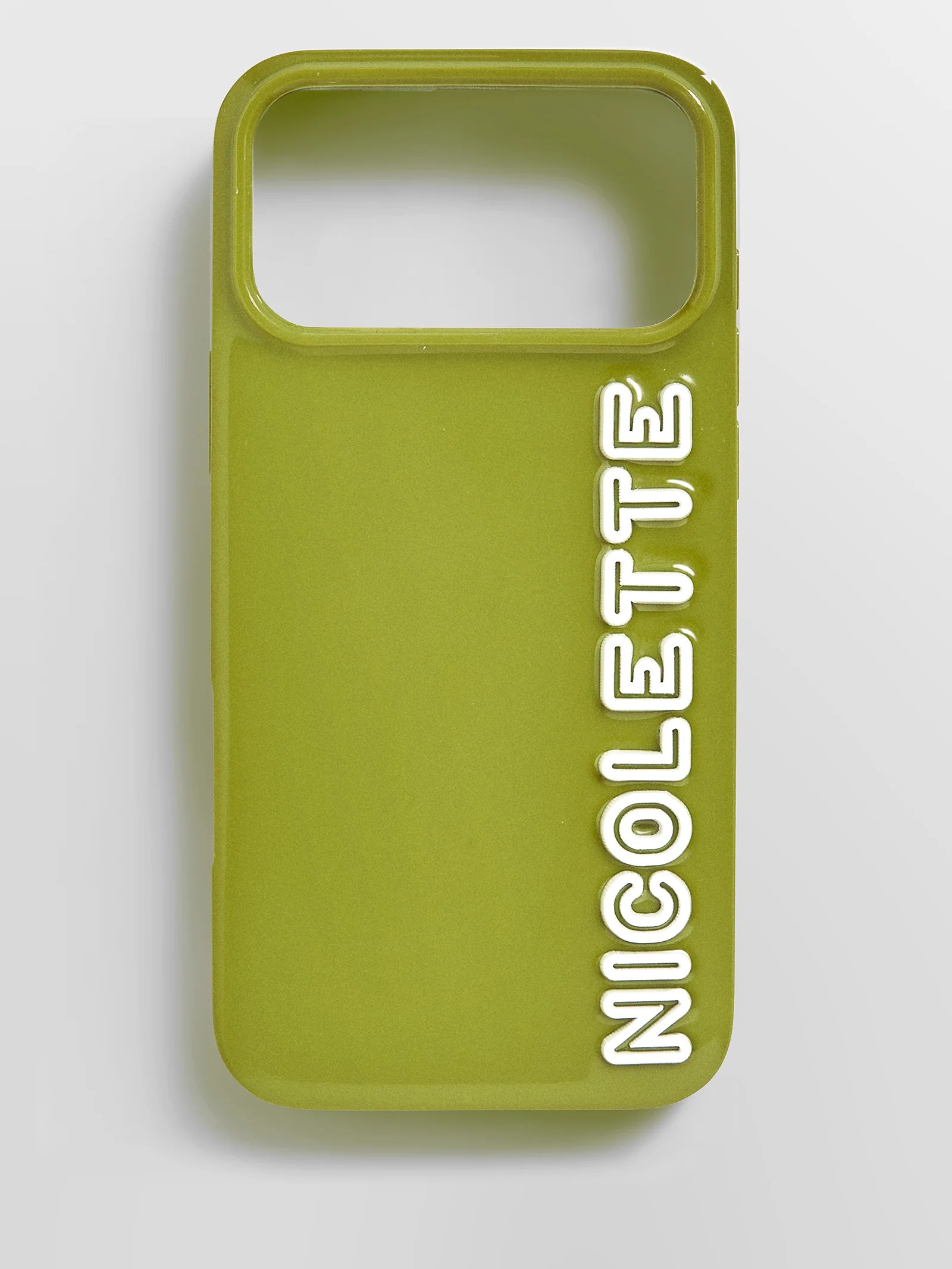Fine Line Custom iPhone Case - Olive Green/White | BaubleBar