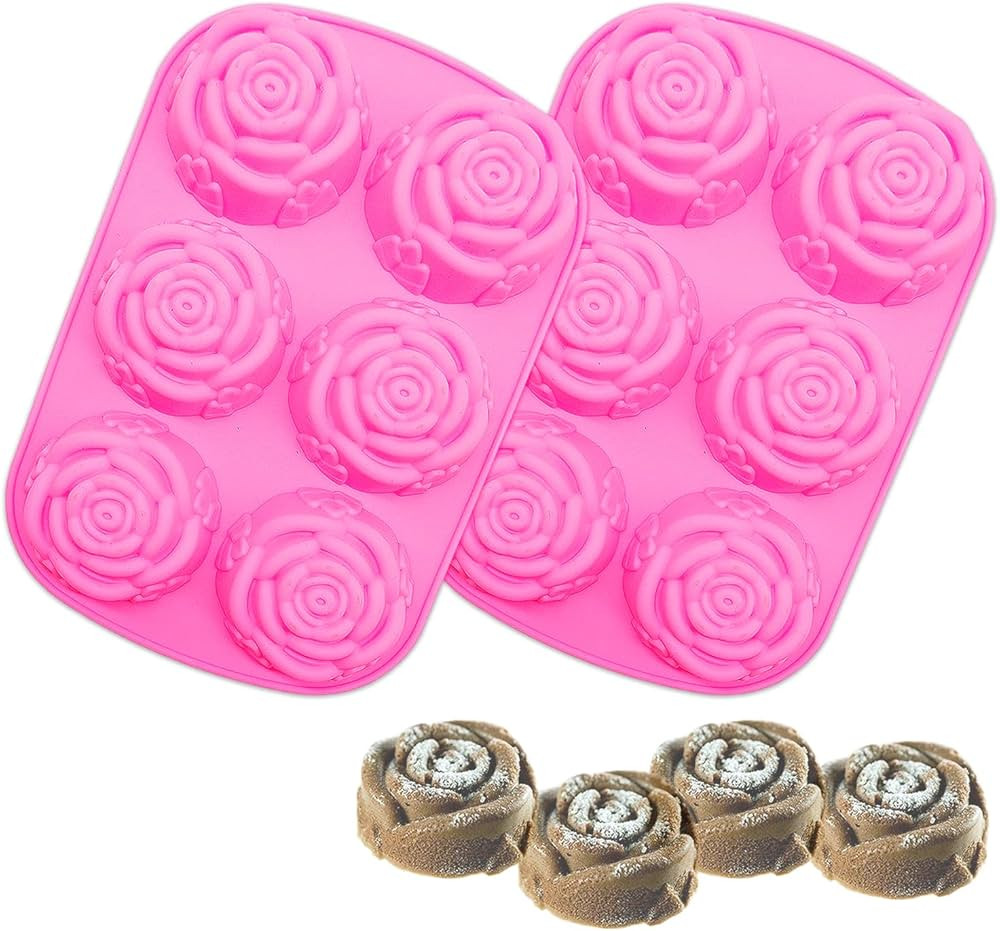 Sizkii Rose Silicone Mould, Flowers Ice Cube Chocolate Mold Cake DIY Soap Molds, 3D Flower Cupcak... | Amazon (CA)