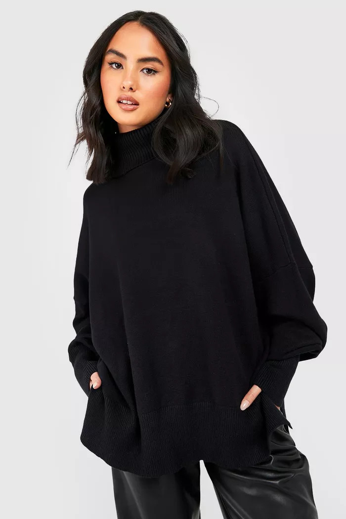 Oversized Turtle Neck Knitted Jumper | Boohoo.com (UK & IE)