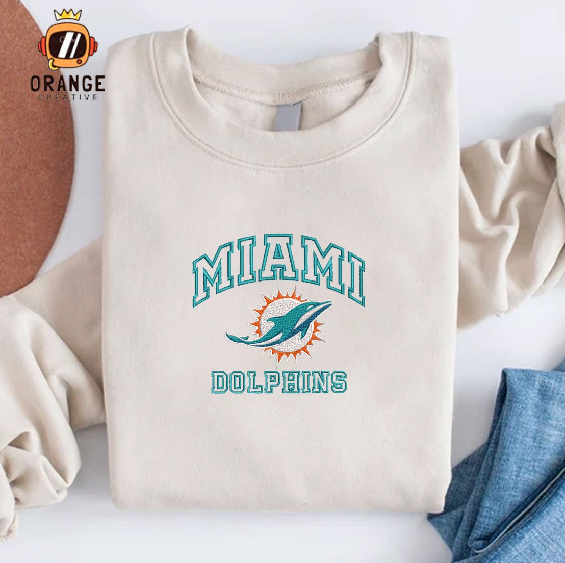 Miami Dolphins Embroidered Sweatshirt, NFL Embroidered Shirt, NFL Dolphins, Embroidered Hoodie, Unis | Inspire Uplift (US & Canada)