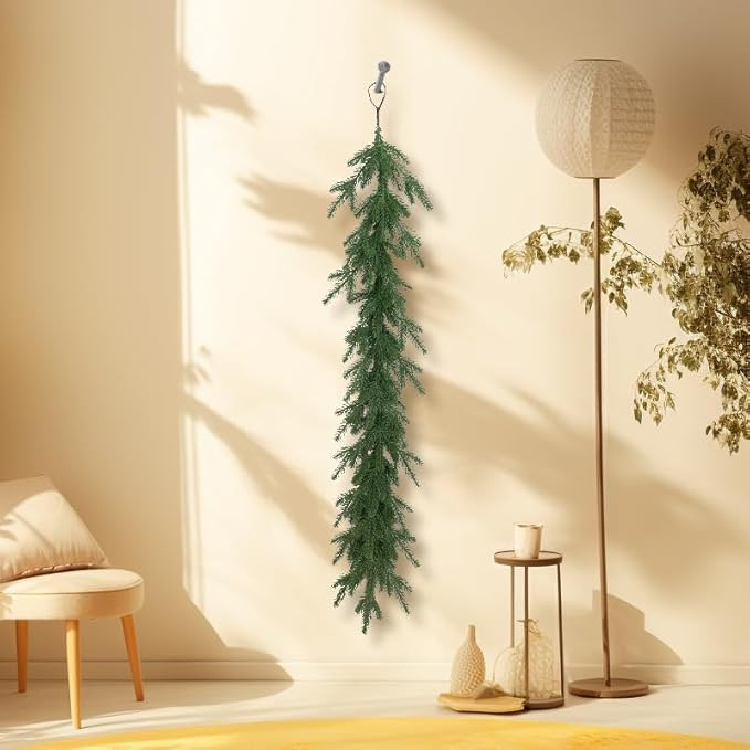 4 PCS – 47.24 Inch EachArtificial Rat Tail Pine Garland, Realistic Winter Greenery with Five-Fo... | Amazon (US)