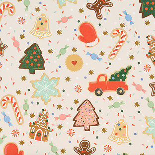 Rifle Paper Co.® Wrap Sheets Christmas Cookies Pink Pkg/3 | The Container Store