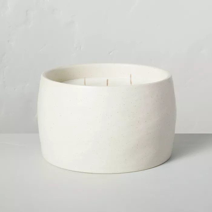 35oz Birch & Amber 5-Wick Speckled Ceramic Fall Candle - Hearth & Hand™ with Magnol... | Target