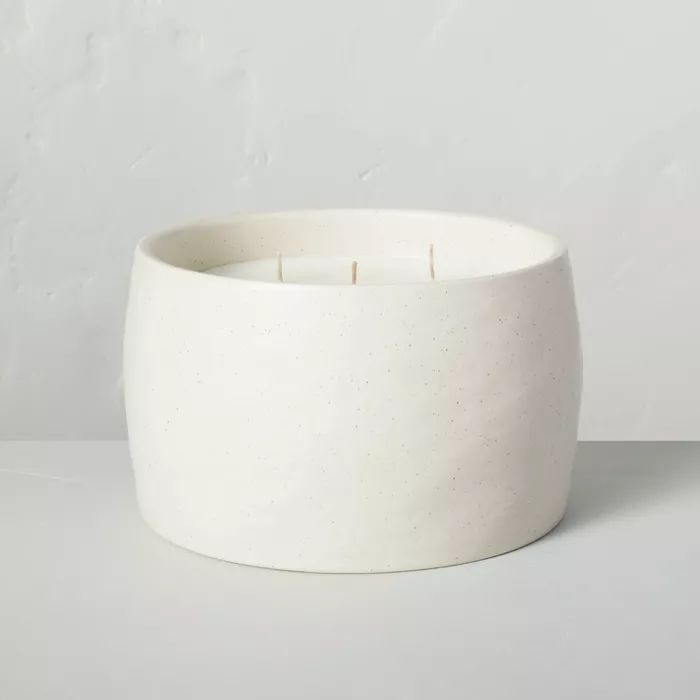 35oz Birch &#38; Amber 5-Wick Speckled Ceramic Fall Candle - Hearth &#38; Hand&#8482; with Magnol... | Target