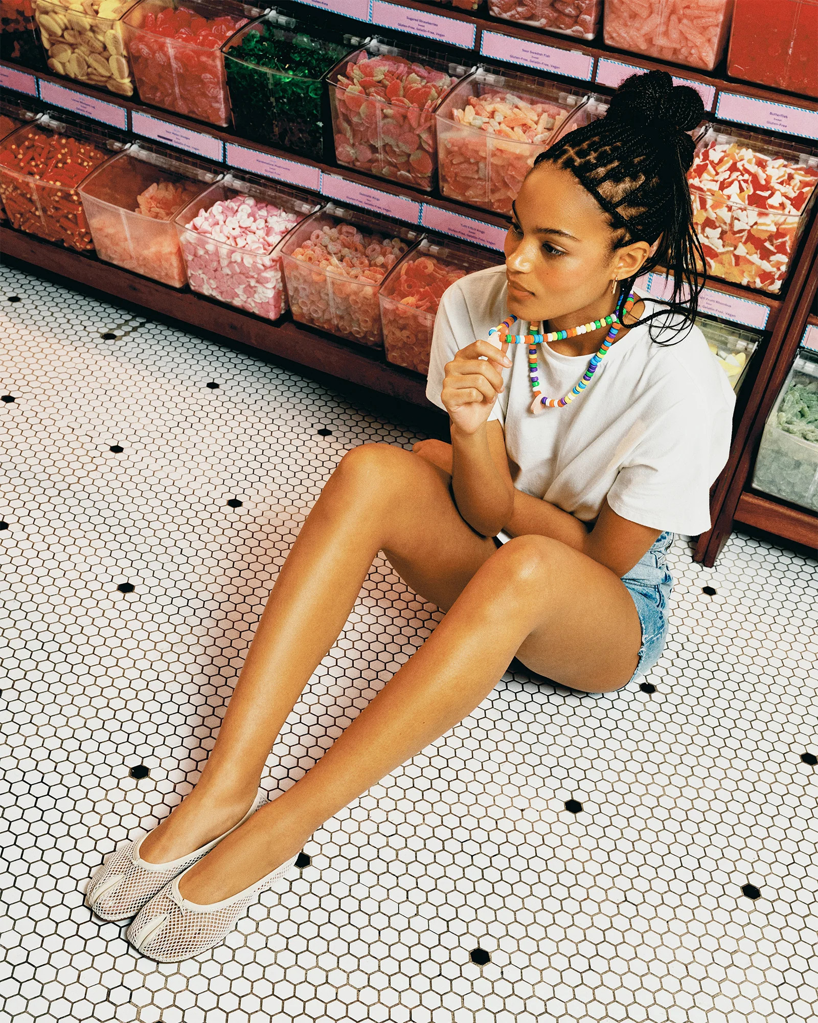 CALICO-M Natural Split Toe Tabi Mesh Flat | Women's Designer Flats | Steve Madden (Canada)