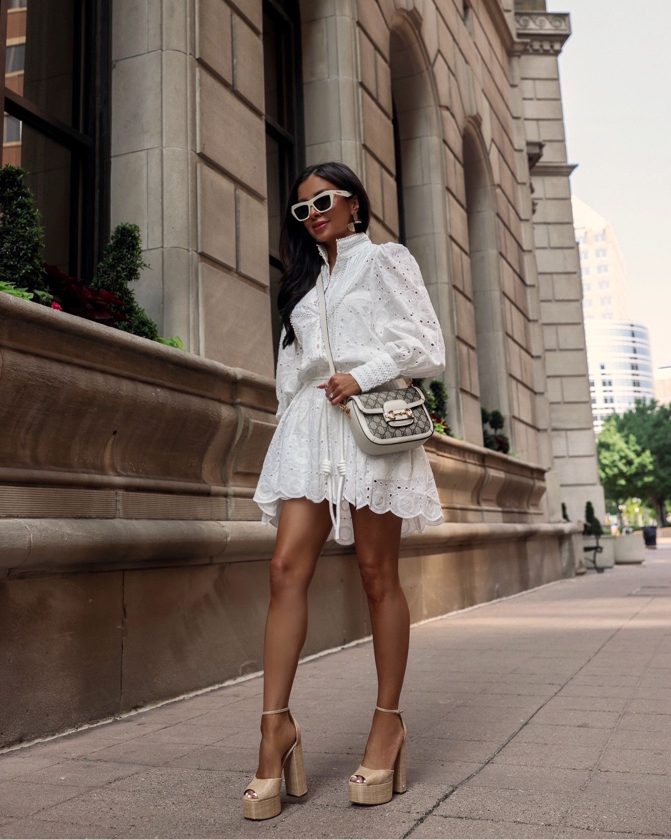 Summer outfit ideas
Amazon lace dress wearing an xs / white dress 
Sam Edelman platform sandals
Gucci horsebit mini bag 


#LTKunder50 #LTKunder100 #LTKstyletip