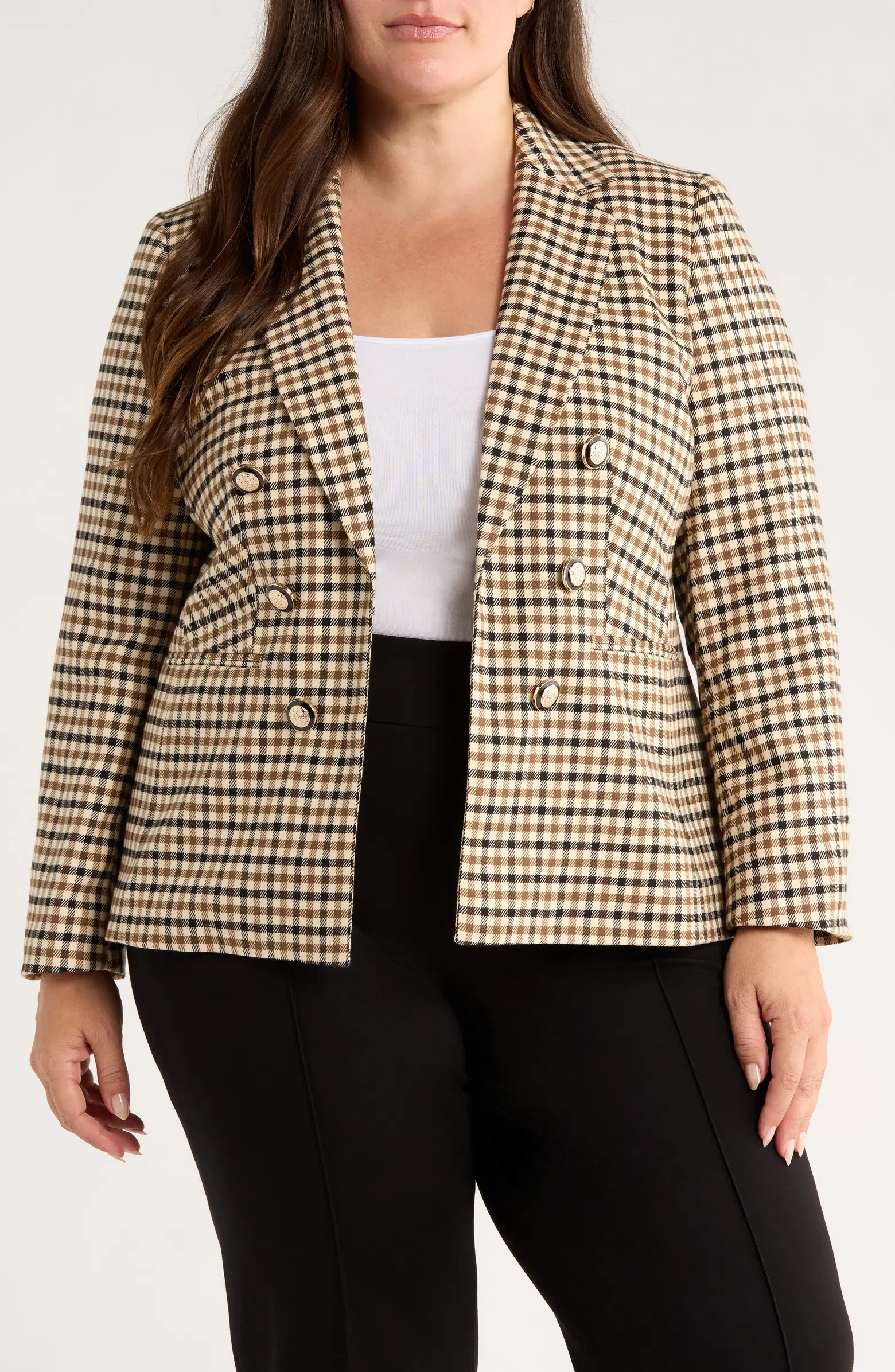 Jones New York Check Faux Double Breasted Blazer | Nordstrom | Nordstrom