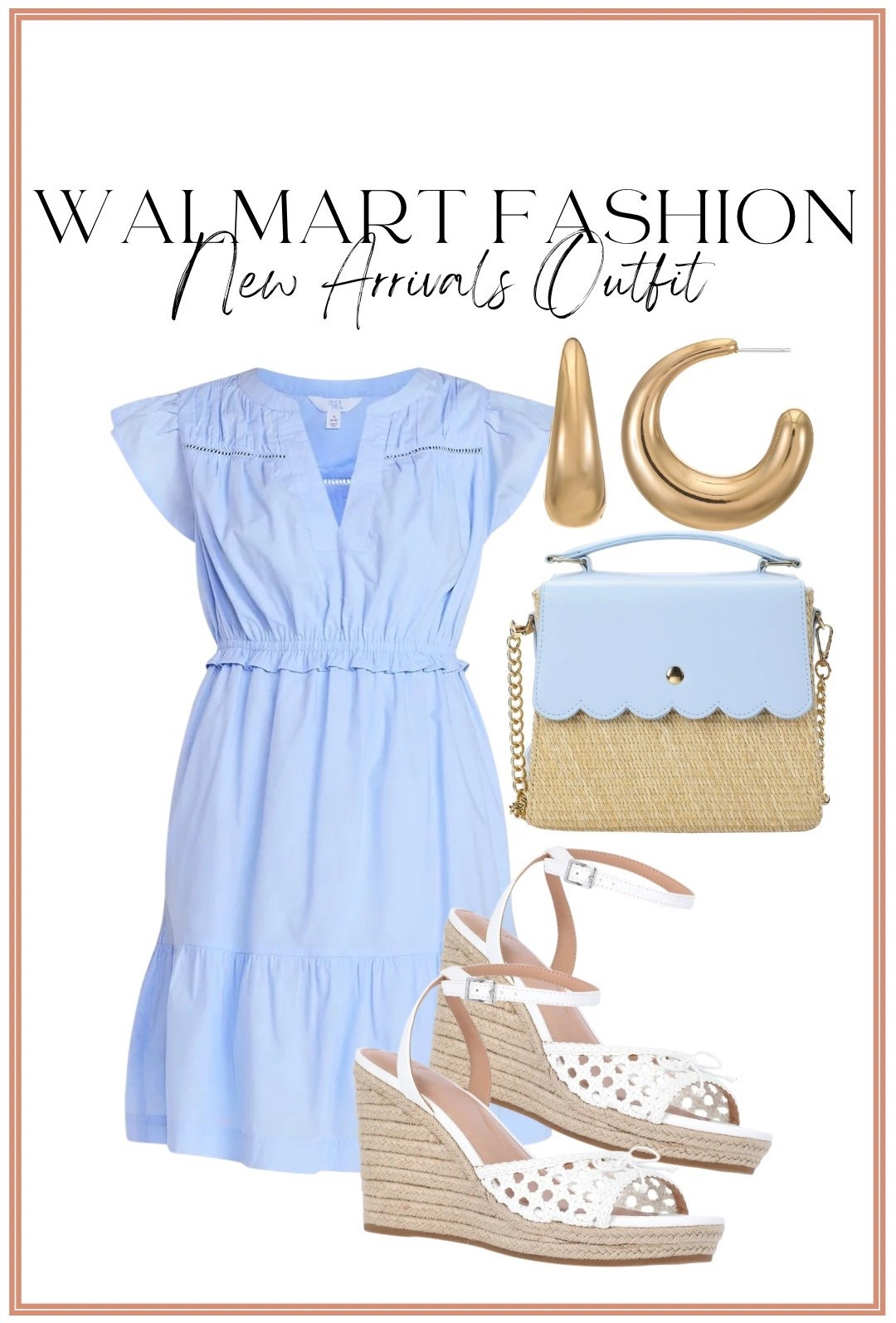 This Walmart blue dress might be one of my favorite new arrivals 💙✨

The flutter sleeves, elastic waist, and breezy fit make it so flattering and easy to wear. It’s the perfect spring dress for Easter, showers, brunch, graduation, or family photos. I paired it with espadrille wedges, gold statement hoops, and this scalloped straw crossbody for a classic spring look.

This is such a great example of affordable Walmart dresses that look high end but are completely budget friendly.

If you’re searching for:
✔️ Walmart spring dresses
✔️ Easter outfit ideas
✔️ Affordable dresses under budget
✔️ Espadrille wedge outfit inspiration
✔️ Blue dress styling ideas

This one checks every box 🤍

#WalmartNewArrivals #WalmartDress #SpringDress #EasterOutfit #AffordableFashion #WalmartOutfit #EspadrilleWedges #SpringStyle #BudgetFashion #ClassicStyle