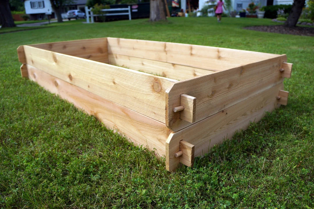 B-STOCK Cedar Raised Garden Bed Deep Kit double 3x6 Easy Garden Bed DIY Raised Bed Gardening Gift... | Etsy (US)