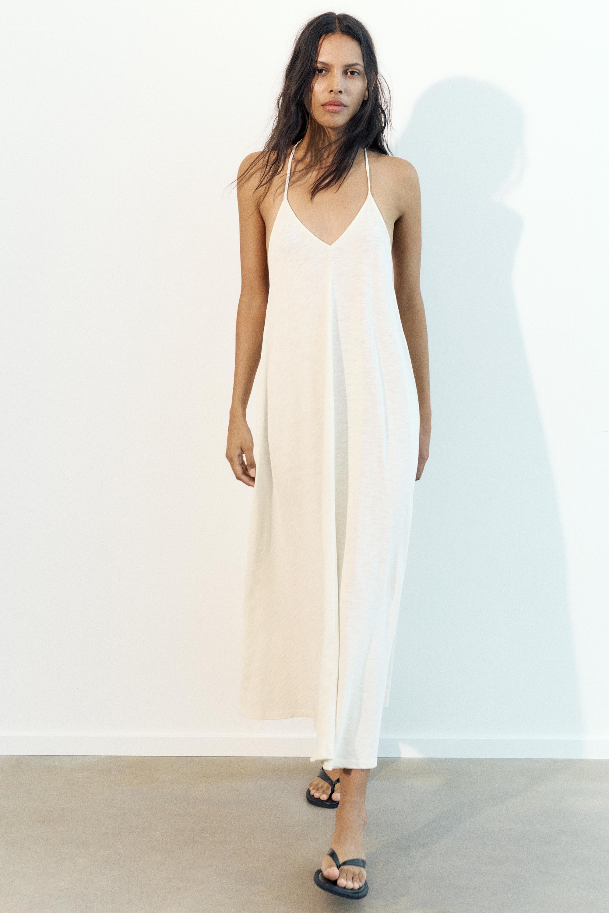 Strappy back midi dress | Pull&Bear United Kingdom | PULL and BEAR UK