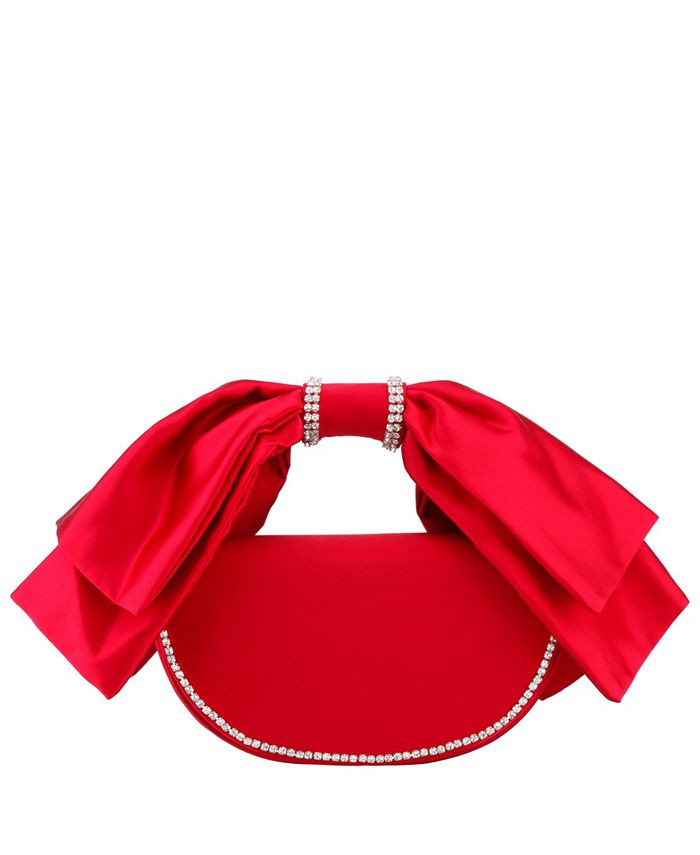 Nina Women's Crystal Trim Satin Bow Clutch Bag & Reviews - Handbags & Accessories - Macy's | Macys (US)