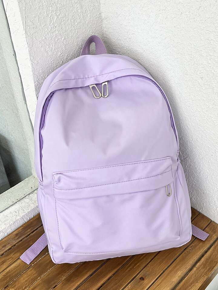 Classic Purple Student Backpack, Casual And Practical, Large Capacity, Ideal For Commuting, Outin... | SHEIN