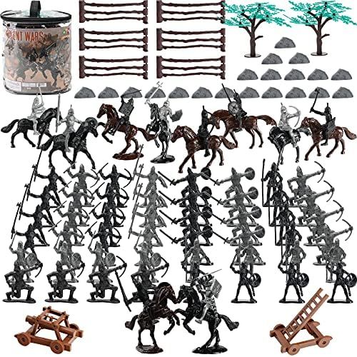 124 PCS Medieval Knights Toys Figurines for Kids Children Medieval Playsets | Amazon (US)