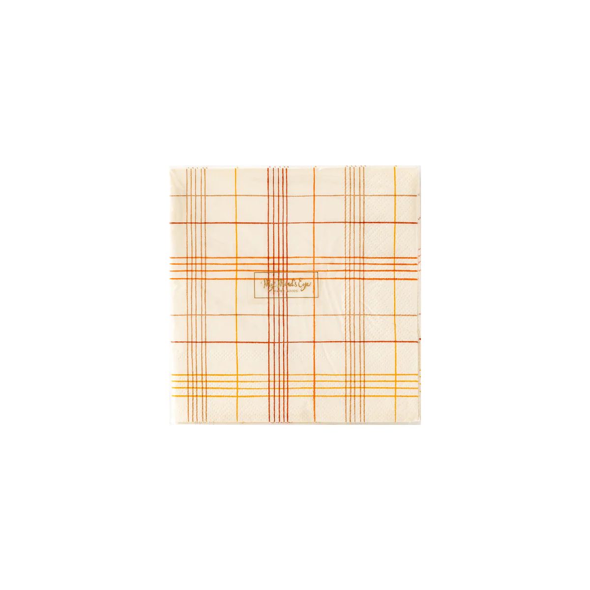 Harvest Fall Scene Plaid Cocktail Napkin | My Mind's Eye