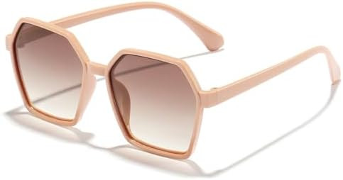 IKANOO Oversized Sunglasses for Women Men Fashion 70s Disco Glasses Hexagon Inspired Designer Red... | Amazon (US)