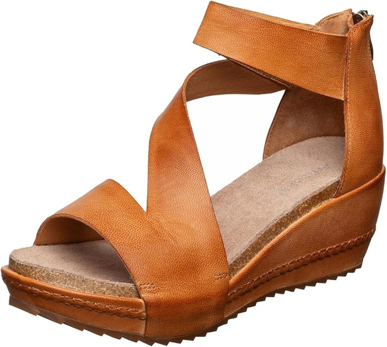Antelope Women’s Davi Wedge Sandal, Soft Leather Upper with Back Zip, Ankle Strap and Open Toe | Amazon (US)