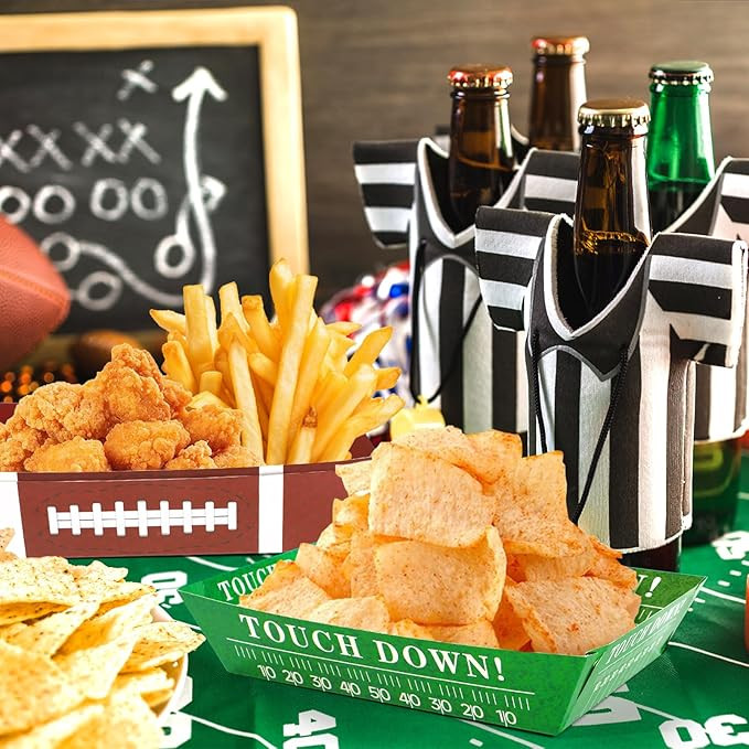 50Pcs Football Party Supplies, 5lb Football Food Plates, Football Paper Trays Disposable Bowls Na... | Amazon (US)