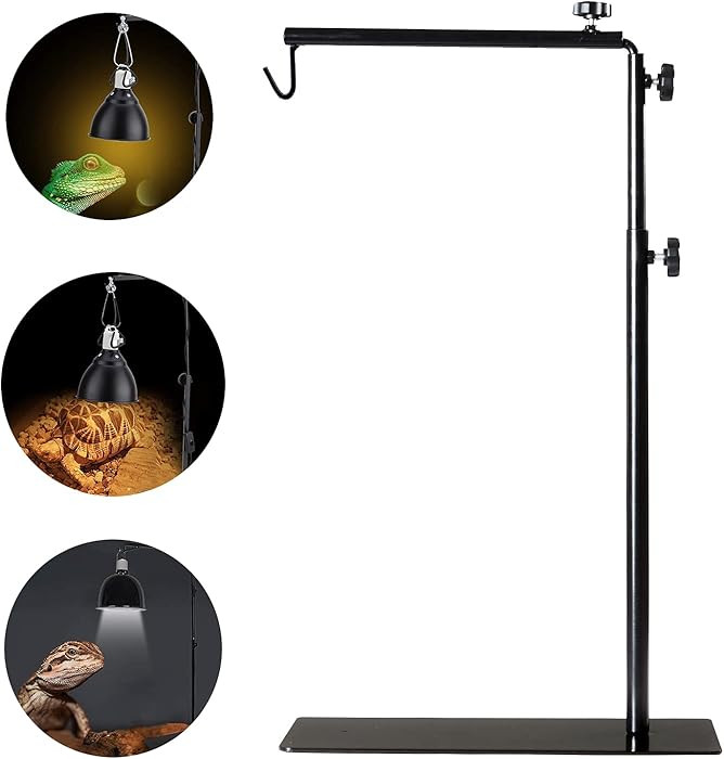 BETAZOOER Reptile Lamp Stand Adjustable 16-35 Inch Domes Heat Lamp Metal Bracket Floor Light Hold... | Amazon (US)