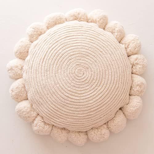 Banilla Bohemian Round Pillow Cover 16 Inch | 100% Cotton Decorative Pillow Hand Tufted with Chun... | Amazon (US)
