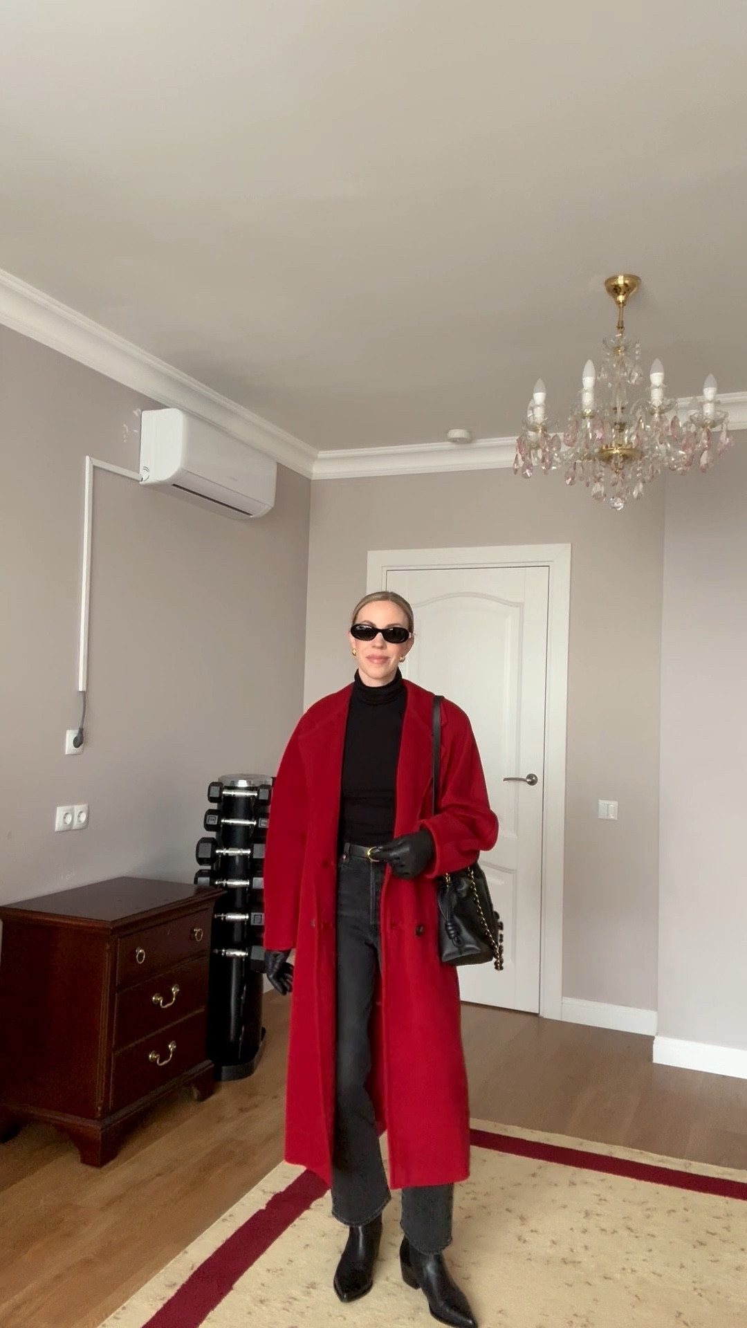 Red coat outfit, black and red, @Levi's black jeans (on sale now!)

#LTKootd #LTKOver40 #LTKSaleAlert