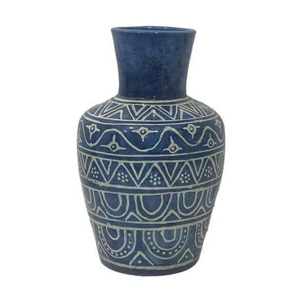 Sagebrook Home 17543-02 12 in. Terracotta Vase, Blue | Walmart (US)