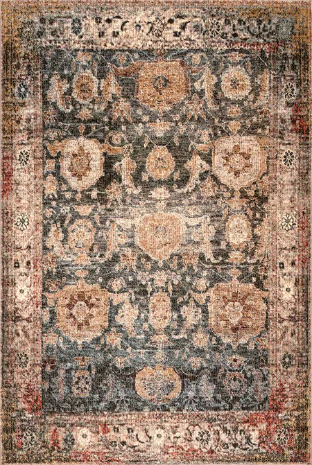 Green Faded Persian Area Rug | Rugs USA