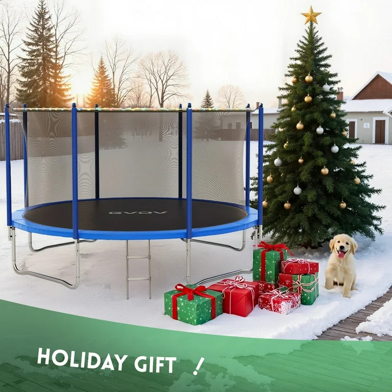 GVDV Outdoor Trampoline, 12' Backyard Recreational Trampoline with Enclosure for Kids & Adults | Walmart (US)