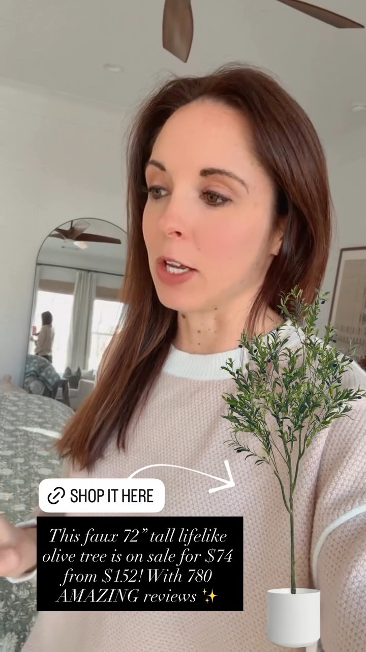 This faux 72” tall lifelike olive tree is on sale for $74 from $152! With 780 AMAZING reviews ✨