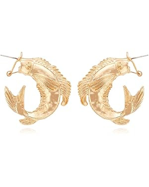 Koi Goldfish Earrings for Women, Cute Carp Dangle Earrings, Hypoallergenic Animal Statement Drop,... | Amazon (US)