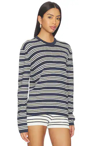 EAVES Cydnee Striped Oversized Sweater in Navy Multi from Revolve.com | Revolve Clothing (Global)