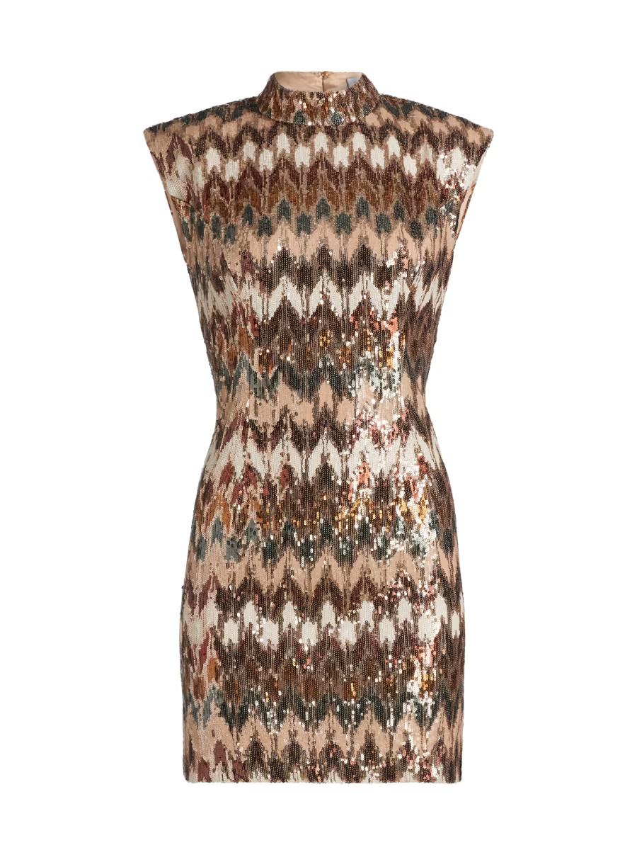 Caden Sequined Chevron Minidress | Saks Fifth Avenue