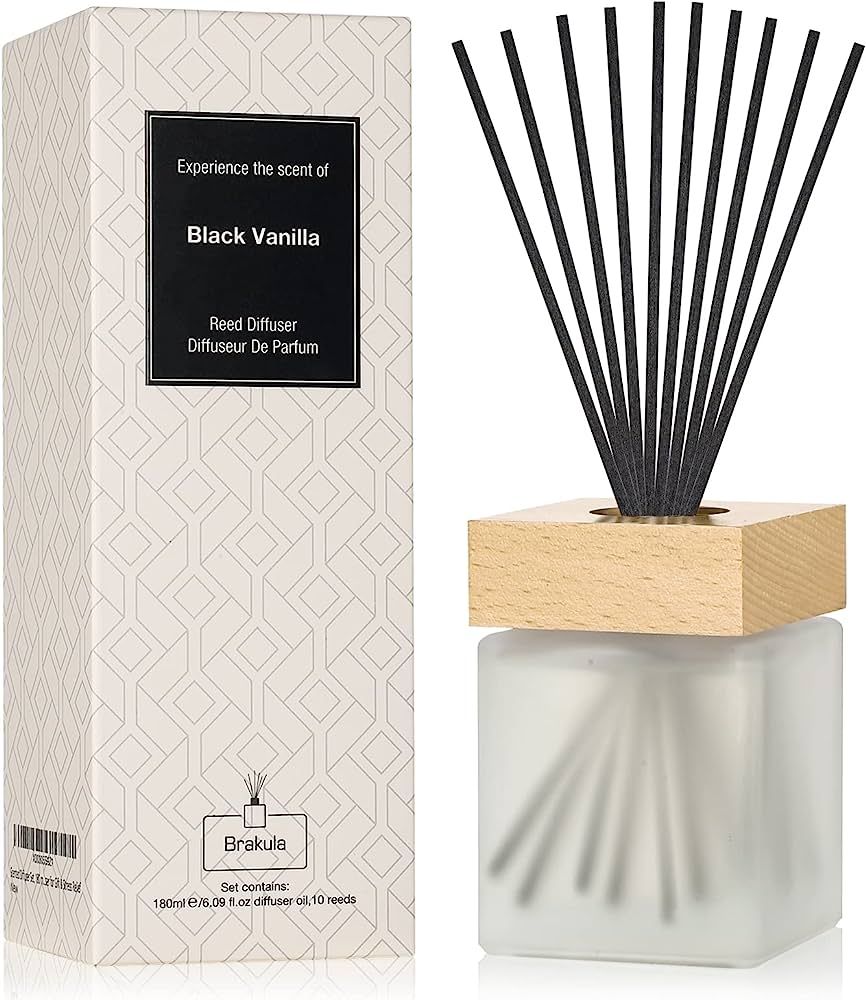 Brakula Reed Diffuser Set, Black Vanilla Scented Oil Diffuser with 10 Reed Sticks, 6.1 oz /180... | Amazon (US)