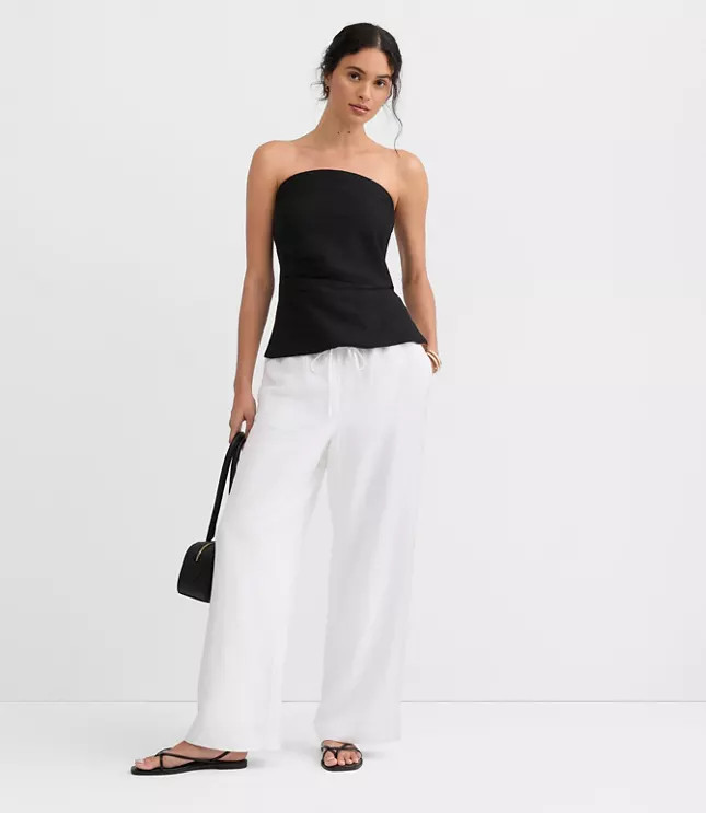 Petite Sawyer Pull On Pants in Linen Blend | LOFT