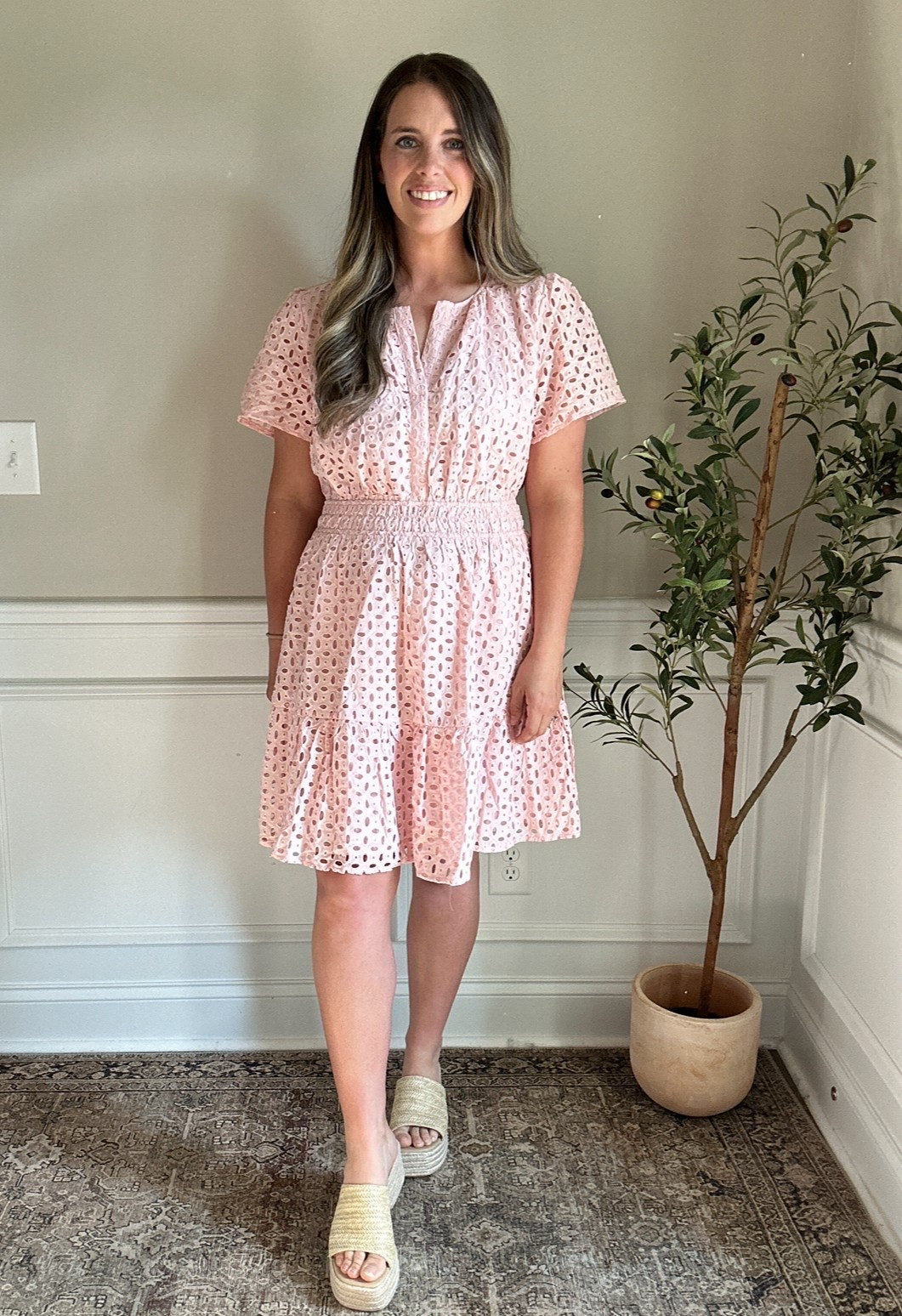 A GREAT option for Easter! 
This dress looks and fits just like the Somerset mini dress from Anthropologie! 
The quality is amazing and it comes in literally any and every color you could want. 
I probably could have sized down 1! 
I got a Large and could have done a Medium! 


#LTKSeasonal #LTKMidsize #LTKStyleTip