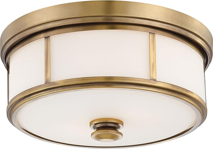 Minka Lavery 4365-249 Harbour Point Glass Flush Mount Ceiling Light, 2-Light, 120 Watts, Brass (6... | Amazon (US)