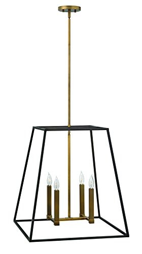Hinkley 3336BZ Restoration Four Light Stem Hung Pendant from Fulton collection in Bronze/Darkfinish, | Amazon (US)