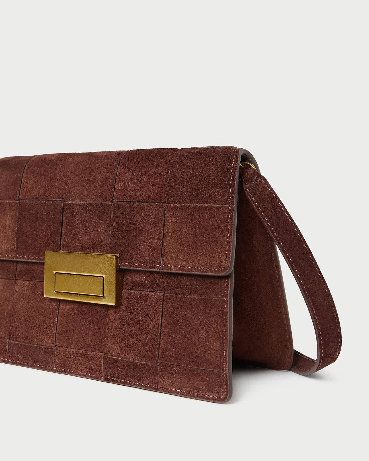 Delphine Espresso Woven Suede Crossbody | Loeffler Randall
