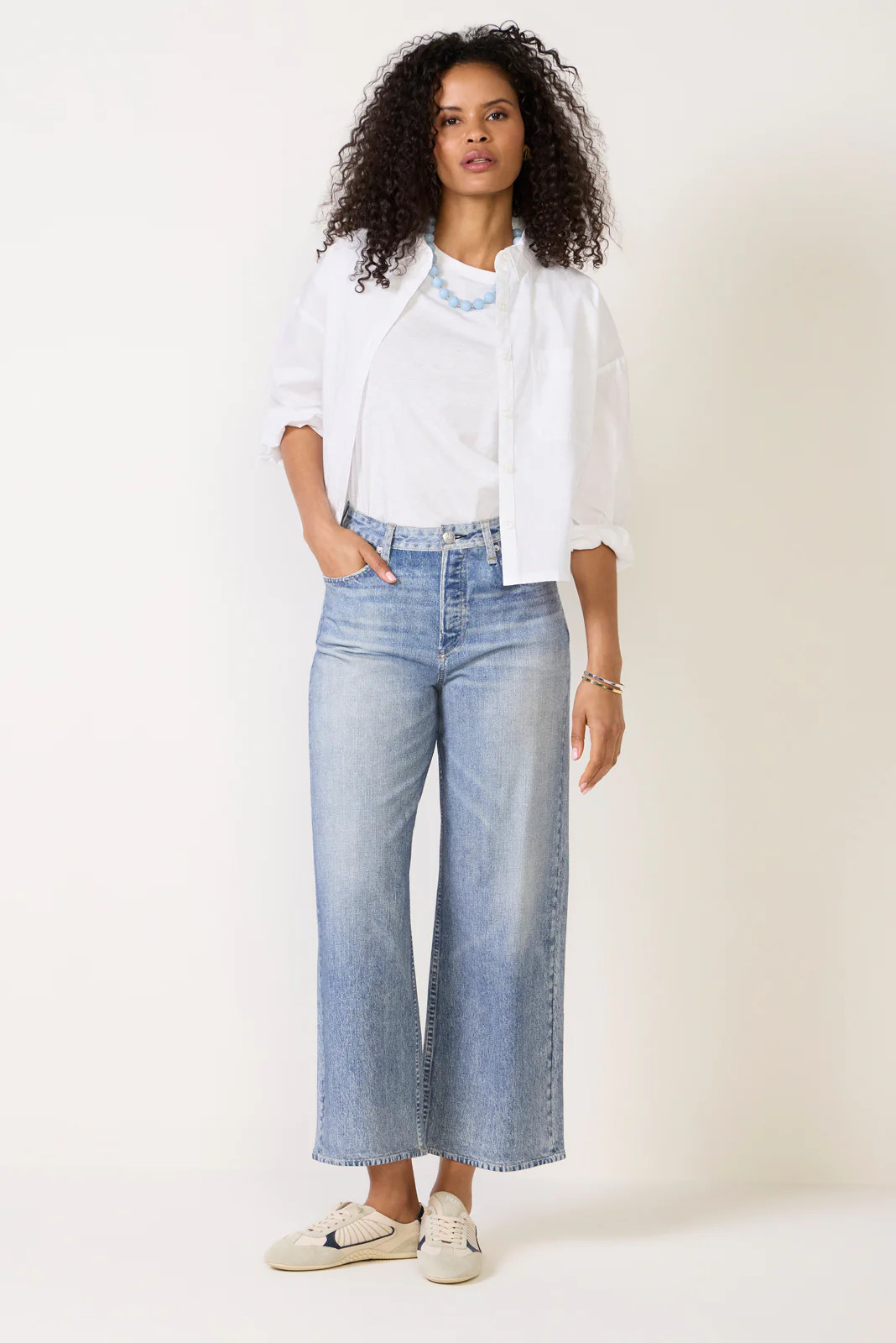 RAG AND BONE Women's Miramar Andi Wide Leg Jeans, Size 29, Blue | Evereve