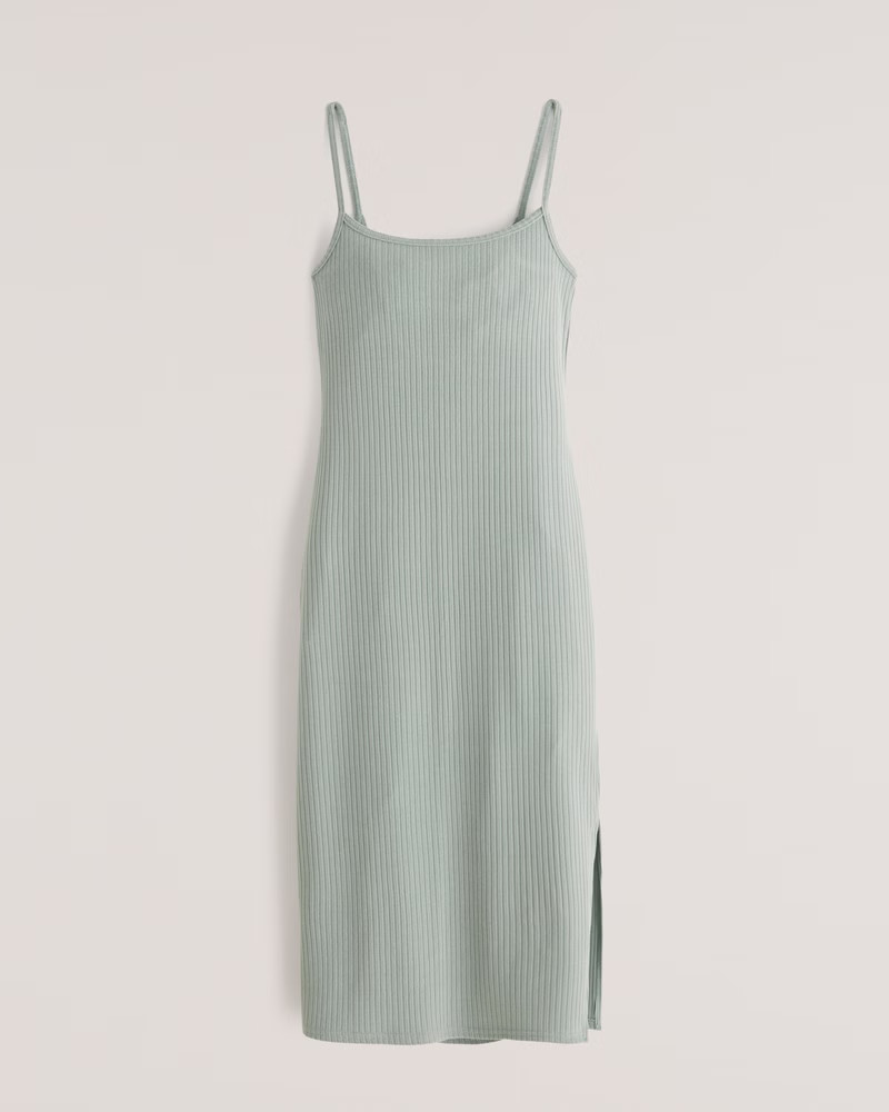 Low Back Ribbed Knit Midi Dress | Abercrombie & Fitch (US)
